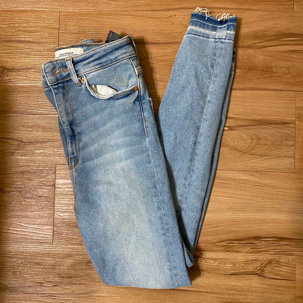 Zara light denim skinny jeans